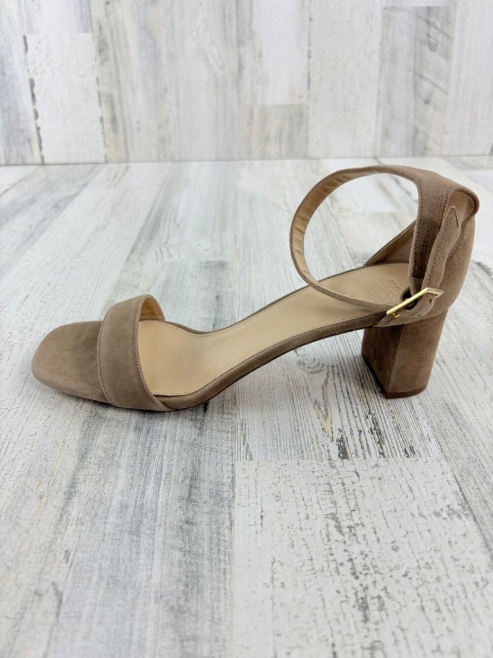 Ann Mashburn Anke Wrap Heel Sandals Womens Shoes 39 8.5 Tan Suede - Picture 12 of 15